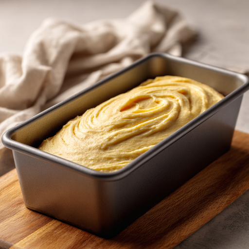u6798196942_A_loaf_pan_filled_with_banana_pound_cake_batter_o_20692b00-4f67-4ea2-8ffa-ce61b6abd87b_1 Banana pound cake batter in loaf pan before baking