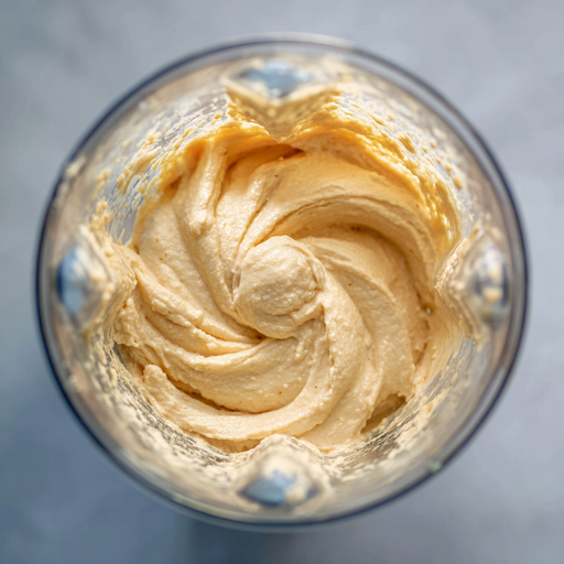 u6798196942_Close-up_of_creamy_blended_cottage_cheese_cookie__97787806-cd8e-4027-9992-f1974f786a60_1 Blended healthy cottage cheese cookie dough in a blender