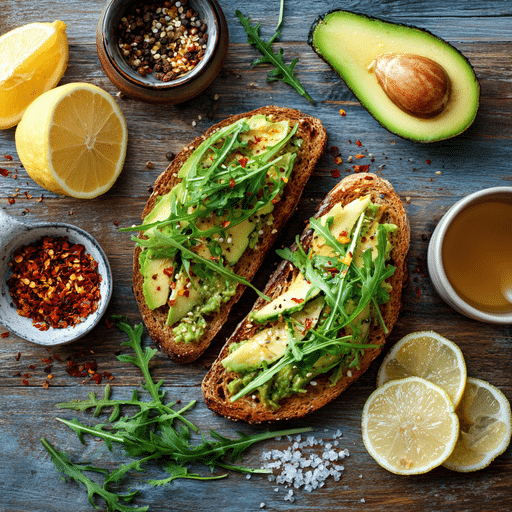 u6798196942_Overhead_view_of_avocado_toast_on_rustic_wooden_t_24536982-f9a6-45fe-9239-518d510118f7_1 avocado toast serving ideas low calorie