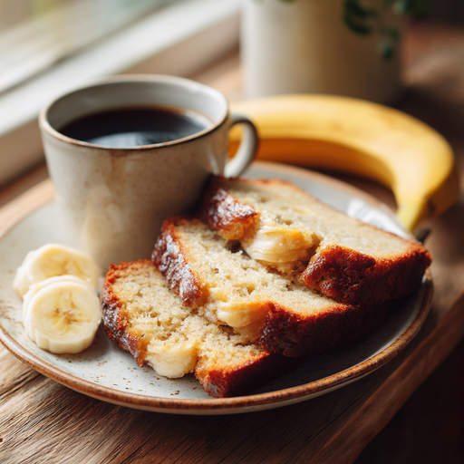 u6798196942_Sliced_banana_pound_cake_on_a_plate_with_a_cup_of_413905a2-e9d2-4de8-a1c8-a3e2c4a34a51_3 Sliced banana pound cake served with coffee