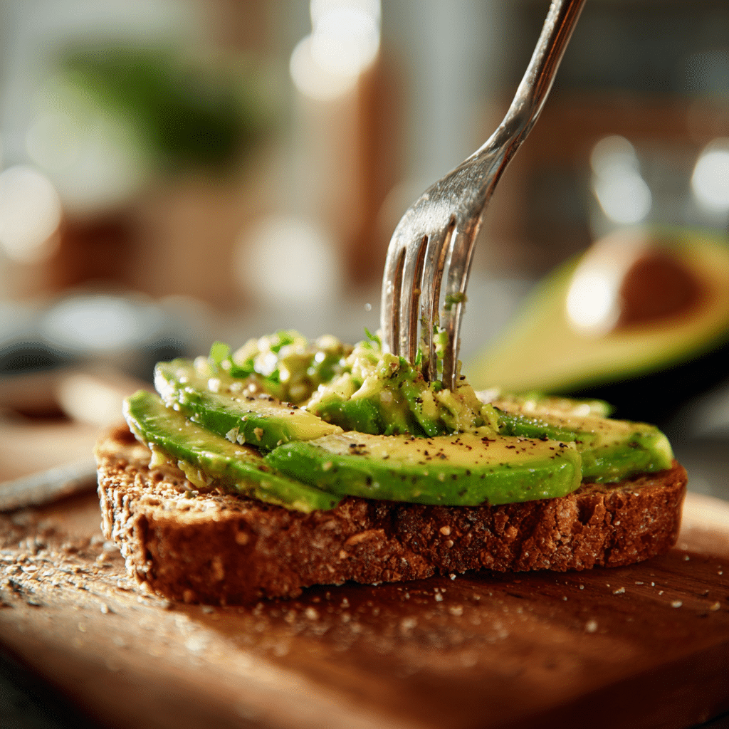 u6798196942_Toasting_whole_grain_bread_and_mashing_avocado_wi_a80fe8af-f784-472b-9f47-2b6251b7bc0a_3 preparing avocado toast